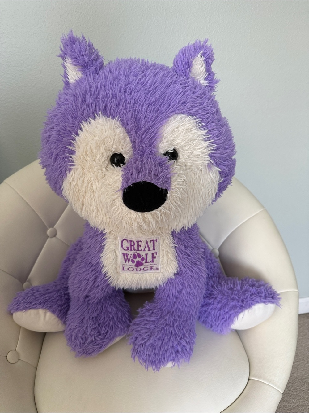 Great Wolf Lodge Wolf Plush Purple Pink Lavender Fiesta 22” Sitting Plush